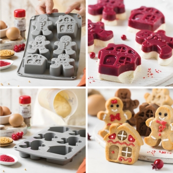 Silicone Mould - Gingerbread Man and House